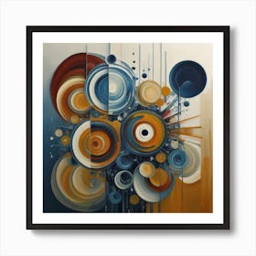 abstract painting with geometric 1 Art Print