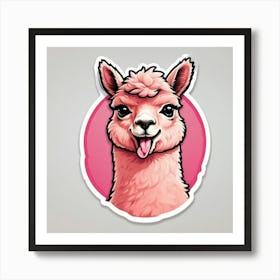 Llama Sticker 2 Art Print