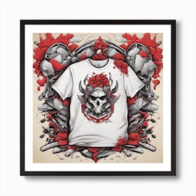 Skull T - Shirt Design Art Print