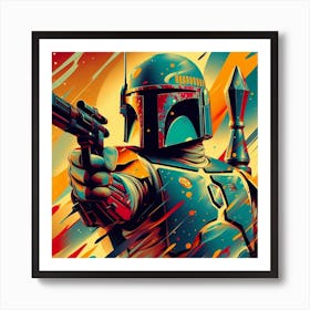 Boba Fett Swiped Abstract Star Wars Art Print Art Print