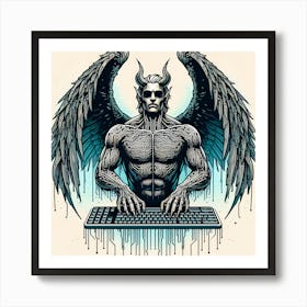 Demon On A Keyboard Poster