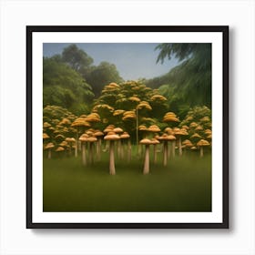 Mushrooms In The Forest Poster