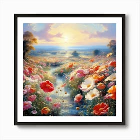 Bloemenzee Dutch For Sea Of Flowers Fields Of Flowers In A Dreamlike State With Swirling 8 Art Print