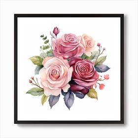 Watercolor Roses Art Print