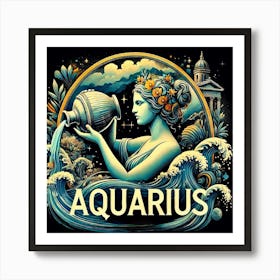 Zodiac Sign Aquarius, Air Element, Water-Bearer Art Print