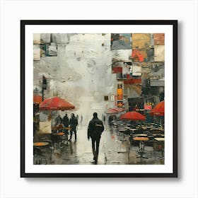 Rainy Day In Paris, Abstract Expressionism, Minimalism, and Neo-Dada Art Print