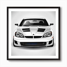 White Sports Car 4 Art Print