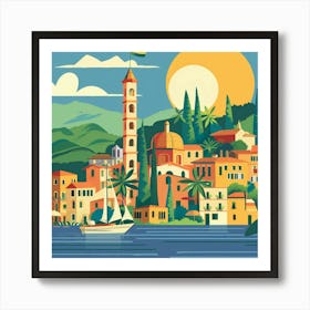 Croatia minimal Art Print