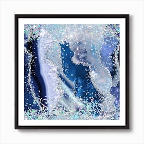 Ocean Glitter Agate Texture 03 Art Print