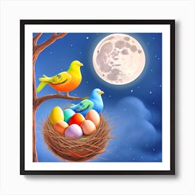 Easter Birds In The Nest 7 Art Print