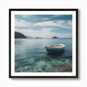 Small Boat In The Sea Art Print