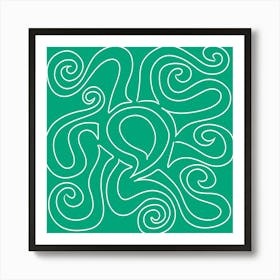 Green Octopus Art Print