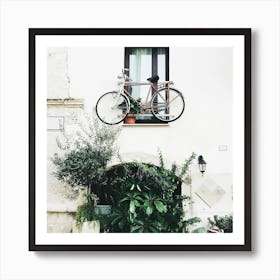 Bicycle On A Balcony Art Print