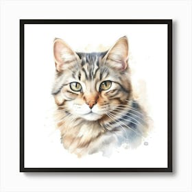 Brazilian Shorthair Longhair Cat Portrait 2 Art Print