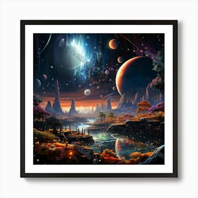 Planets Floating5 Art Print