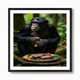 Chimpanzee Eating Art Print