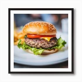 Hamburger On A Plate 35 Art Print