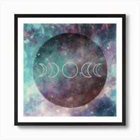 Lunar Cycle II - Watercolor Boho Rose Gold Magick Art Print