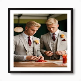 Two Men In Suits Art Print