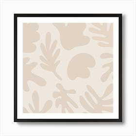 Beige Abstract Organic Shapes Art Print