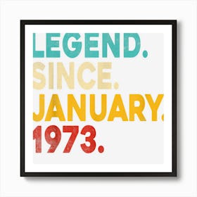 50th Birthday Gift Vintage January 1973 Funny 50 Year Old Art Print