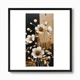 Flowers In Black And White Art Print