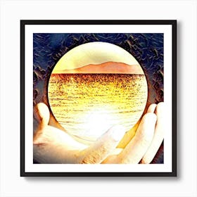 Contemporary Modern Abstract Sunset Seascape Art Print