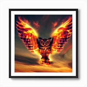 Fire Owl 2 Art Print