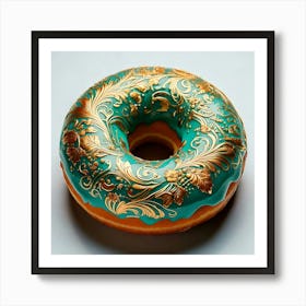 Firefly Ornate Turquoise Donut With Gold Floral Patterns 89606 (2) Affiche