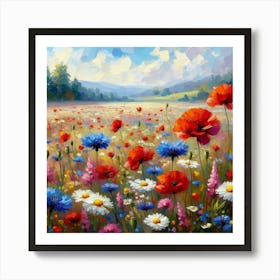 Poppies In The Meadow 2 Art Print