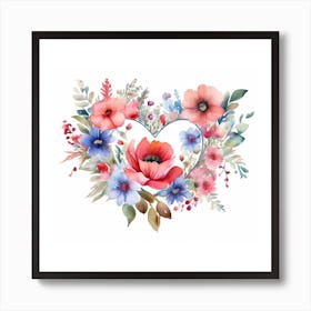 Heart Of Flowers Art Print