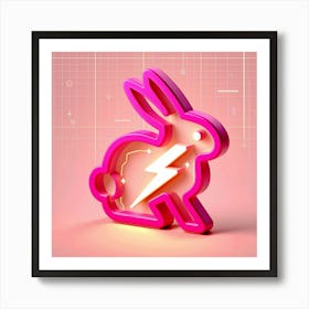Rabbit With A Lightning Bolt Art Print