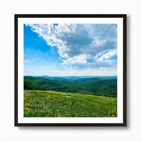 A Panoramic Scene Capturing The Essence Of A Clear Spring Day In Nature Soft Sunlight Filtering Thr (4) Art Print