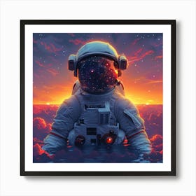 Astronaut In Space 4 Art Print