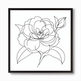 Camellia flower Picasso style Art Print