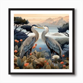 Bird In Nature Great Blue Heron 4 Art Print