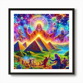 God creating the pyramids 4 Art Print