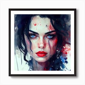 Watercolor Modern Snow White Art Print