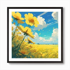 Yellow Flower Field 2 Art Print