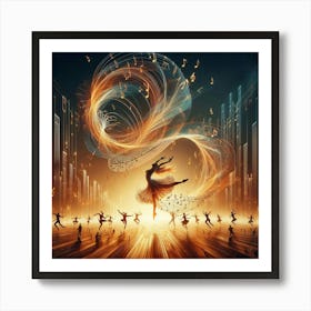 Abstract Dancers In The City Art Print