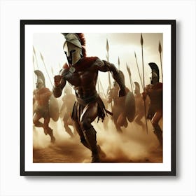 Spartan Warriors Running Art Print