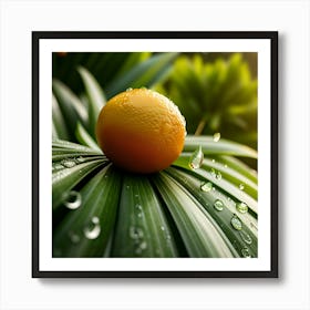 Orange On A Leaf Art Print