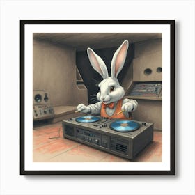 Rabbit Dj 6 Art Print