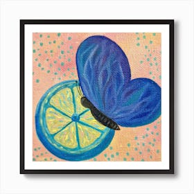 Butterfly On A Slice Of Lemon Art Print