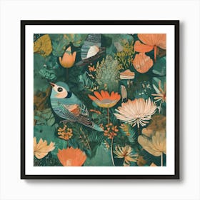 Bird In The Garden Art Print