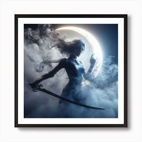 Female moonlight knight Art Print