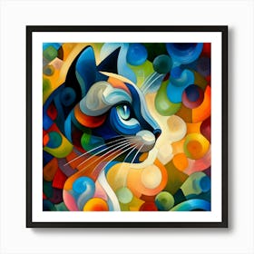 Abstract Cat Painting 12 Art Print