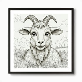 Goat Head 6 Art Print