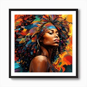 African Woman With Afro 7 Art Print