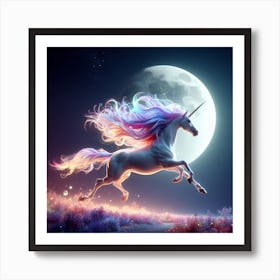 Unicorn In The Moonlight 1 Art Print